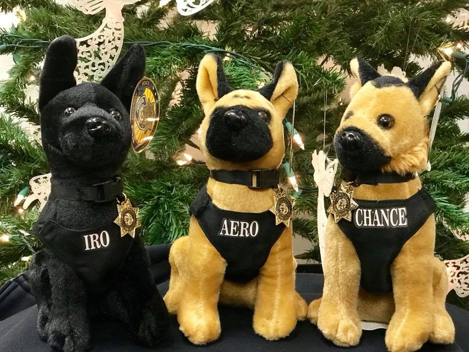 stuffed german shepherd police dog